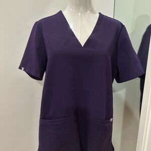 Women's Purple V-Neck Top and bottom